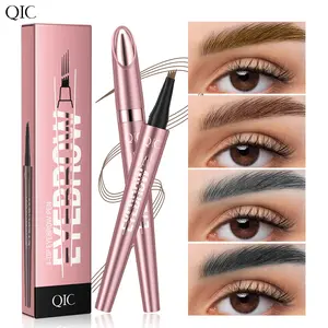 Waterproof 4-Prong Eyebrow Pencil, One Stroke Four Hair-Like Lines, Micro-Fork Tip Fills And Defines Brows In Seconds, Light Buildable Pigment For Soft Natural Look, Smudge-Proof & Long-Lasting, Perfect For Busy Mornings And Quick Touch-Ups.