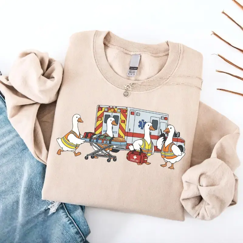 Goose EMS Sweatshirt- Paramedic Goose, Funny Emergency Medicine, Ambulance Crew, Rescue Goose Tee