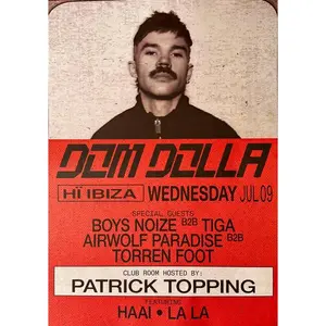 Vintage Dom Dolla At Hi Ibiza 2025 Poster - Music Memorabilia