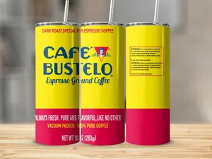 Cafe Bustelo Tumbler – 20oz Espresso Coffee Stainless Steel Cup