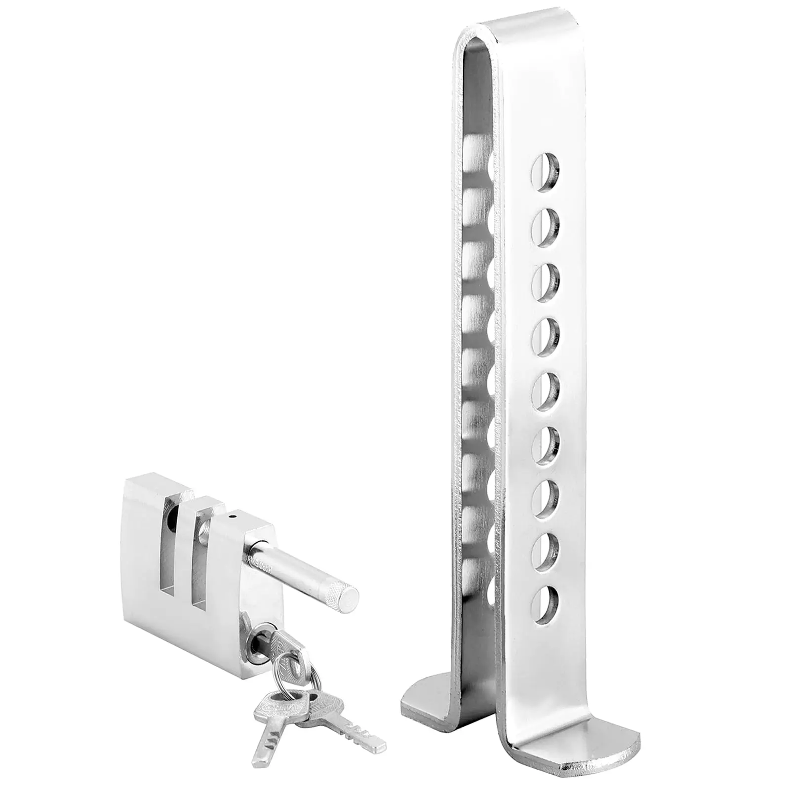 Anti-Theft Brake Clutch Lock, Stainless Steel Clutch Lock Accelerator Lock, 9 Hole Adjustable Vehicle Brake Pedal Lock with 3 Keys, Compatible for Pedal Less Than 0.54 inches, Anti-Theft Device