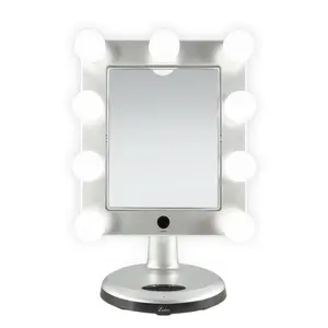 Melrose Hollywood Lighted Glass Reflective Makeup Mirror with Bluetooth, 360° Inner Rotation, Smart Touch Dimmer & Adaptive LED Lighting magnify mirror