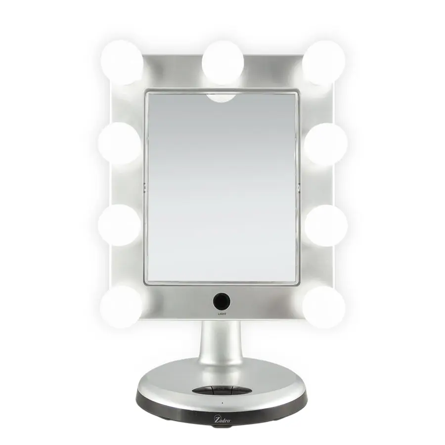 Melrose Hollywood Lighted Glass Reflective Makeup Mirror with Bluetooth, 360° Inner Rotation, Smart Touch Dimmer & Adaptive LED Lighting magnify mirror