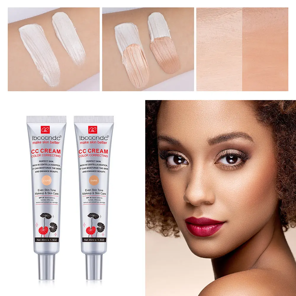 Moisturizing CC Cream Color Correcting Makeup, Waterproof Natural Coverage Face Foundation Primer for Women