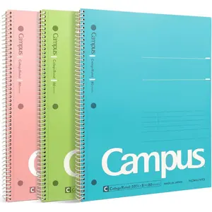 Spiral Notebook, 3 Pack Campus 10-1/2" x 8" Subject Notebooks with College Ruled, 80 Sheets, Pink Blue Green 3 Holes School Spiral Journal for Work Study Note Taking (WSG-SU-400G1×3)