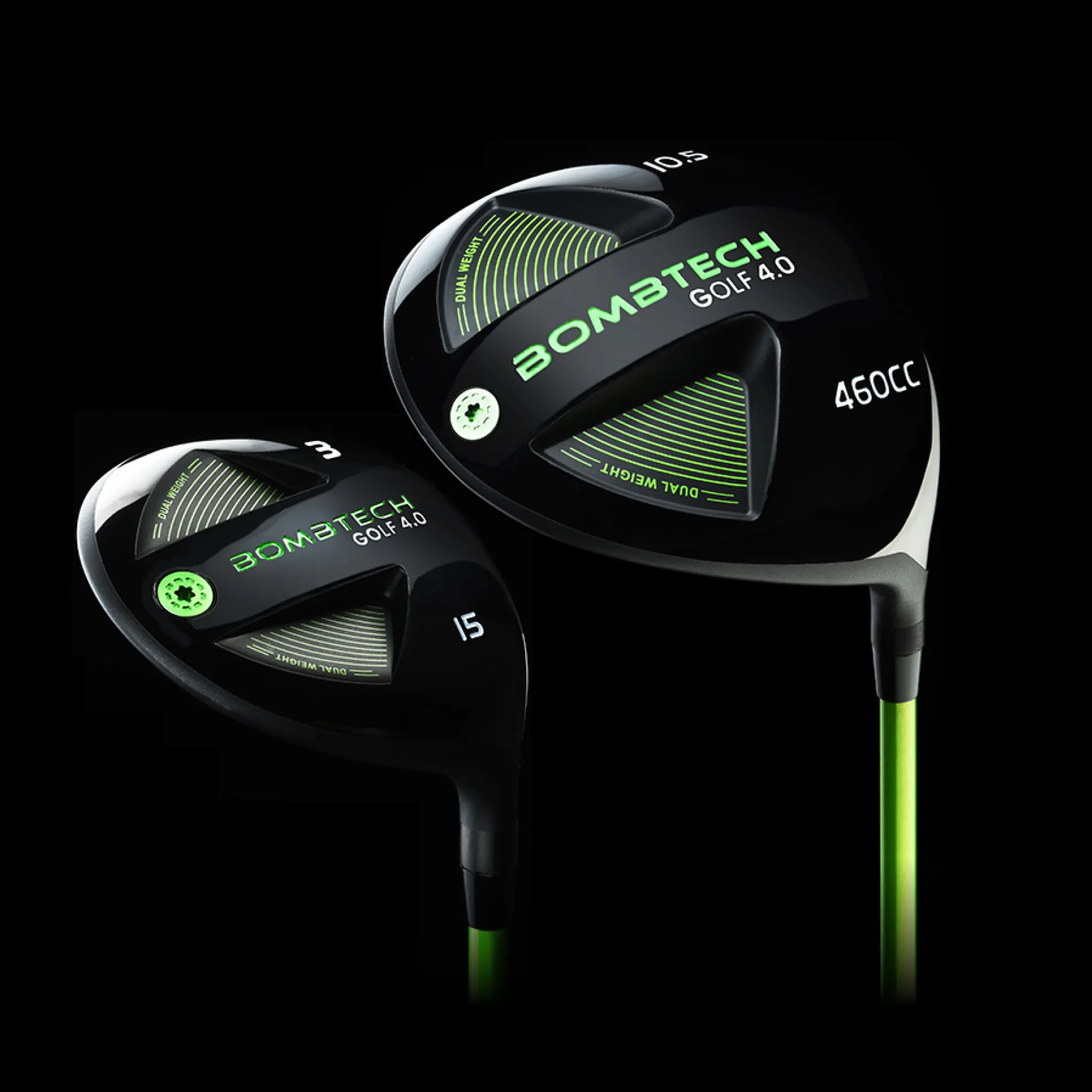 Golf Set with Driver & 3 Wood - Black Club Bundle for High Forgiveness, Distance, and Control with a Higher Launch, Golf Equipment, Performance
