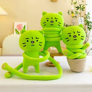 Green Cat Plush Toy Pillow