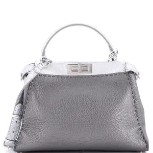 Pre-owned FENDI Leather Top Handle Bags Selleria Peekaboo Bag Medium by Rebag