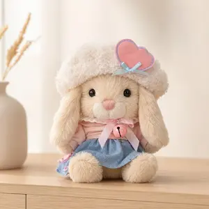 Adorable Sweet Bunny Plush Doll, Changeable Rabbit Toy, 17cm Small Rabbit Stuffed Animal, Perfect Gift for Girls and Kids Birthday