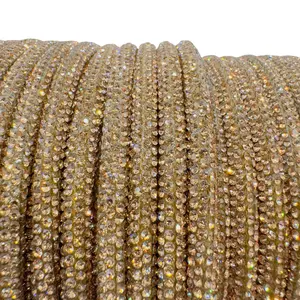 Golden Bronze Corded Rhinestone Rope