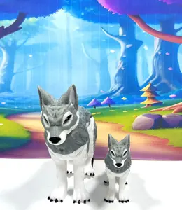 2pcs Articulated Wolf, 3D Printed Mother and Child Wolf Fidget Toy, Executive Desk Toy, Fidget ADHD/Autism Toy Set
