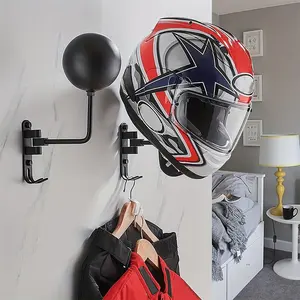 Wall Mounted Helmet Storage Rack, 1 Count Motorcycle Helmet Holder, F7 Helmet Display Rack, Home Organizer for Living Room Bedroom, Room Organizers, Hook Storage Rack