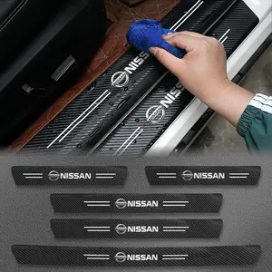 Car Door Sill Scuff Plate Anti-scratch Sticker Protector Strip For Nissan Qashqai Juke X-Trail Patrol Note Juke Leaf Altima Almera Maxima Micra Murano Rogue Pulsar Sentra Teana Tiida March Navara Nismo Sylphy Accessories