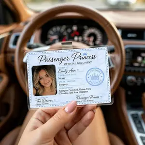 Personalized Photo Car Visor Clip for Couples: Custom Passenger Princess Car Decor Gift, Gift For Husband