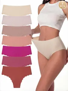 7-Pack High-Waisted Seamless Shapewear Underwear for Women, Comfortable Stretchy Fitted Panties, All-Seasons Plain Design