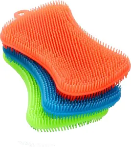 3PCS OstWony Silicone Dish Sponges, Super Food-Grade Silicone Sponges, Multi-Purpose and Efficient Sponge Kitchen Gadgets