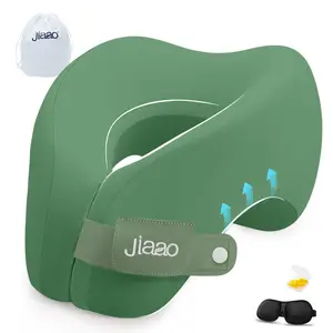 Jiaao Memory Foam Travel Pillow - Comfortable Neck Support for Airplanes, Car, and Office Napping - Lightweight, Portable, and Washable