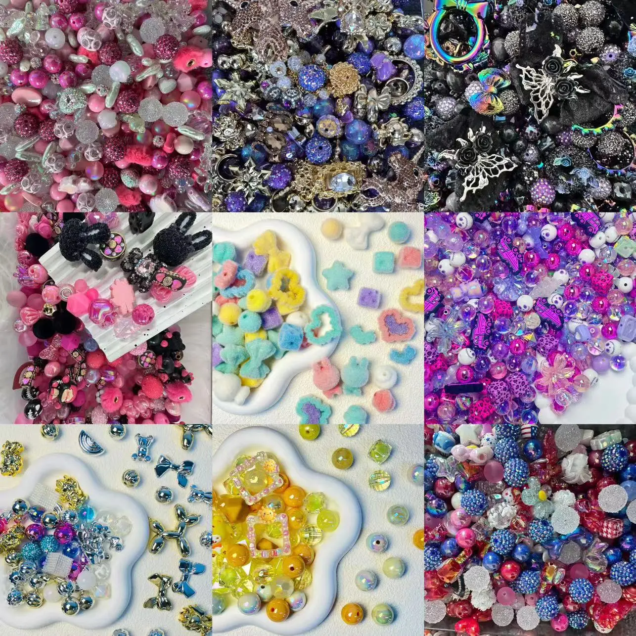 Mixed color beads, DIY beads for mobile phone chains, backpack chains, key chains