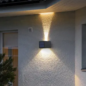 Solar LED Wall Light, Adjustable Lighting Range, Up-and-Down Illumination, Outdoor Garden/Patio, Modern Villa Landscape, Hallway Decoration, Solar Garden Lights, Decorative Garden Lights
