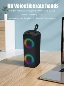 3D subwoofer-stereo speaker HIFI sound-vibe led light-Dual Channel  Half Day Playtime, USB&TF-Card Input travel party portable valentines gift idea