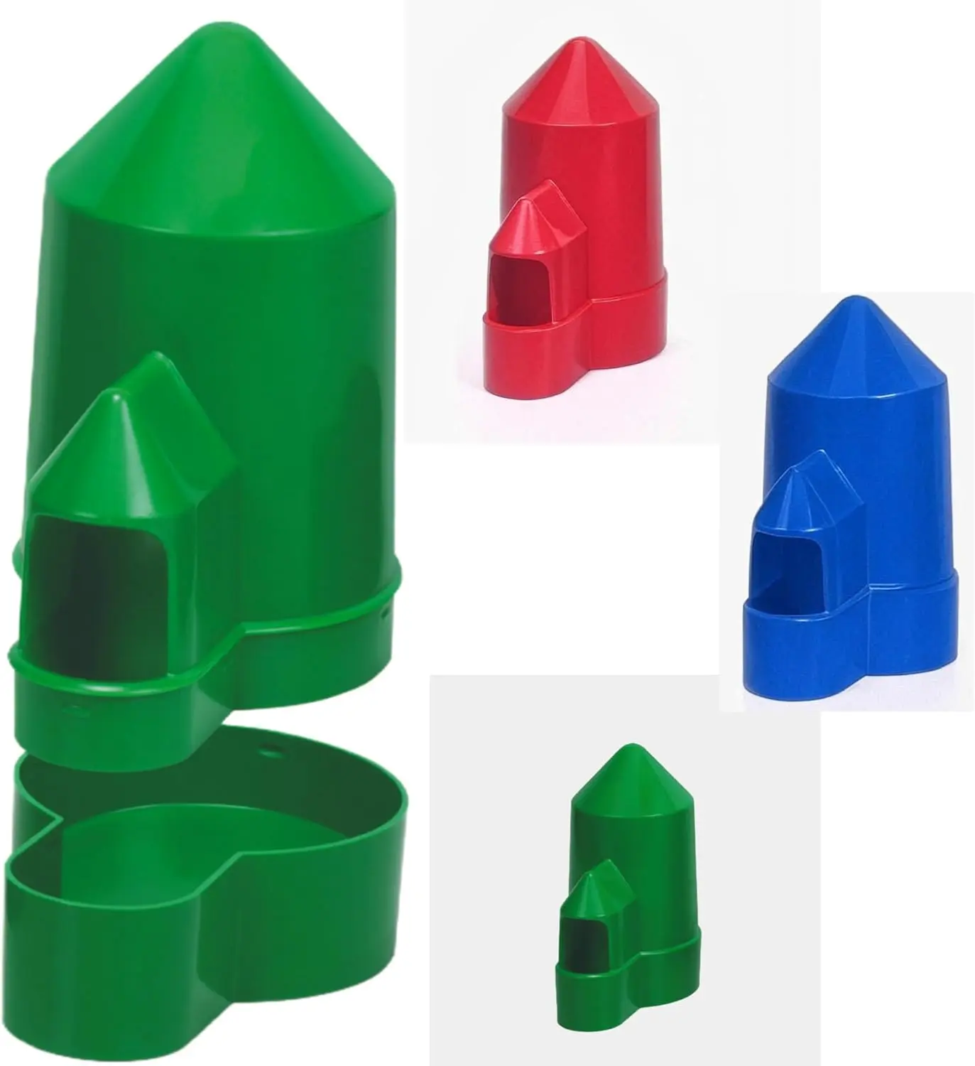 Generic 2L Disassemblable Poultry Feeder & Drinker - Automatic Feeding Tool for Farm Animals, Red/Green/Blue Options (Blue)