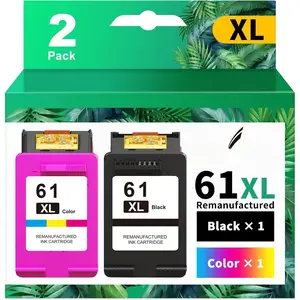 61XL Ink  Black and Color Combo Pack Replacement for  Ink 61 HP61 XL HP61XL Envy 4500 4501 4502 5530 4503 4504 4505 5531 5532 5534 Officejet 4630 4635 Deskjet 2540 3510 1000 1010 Printer