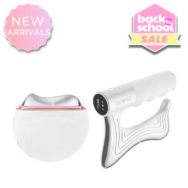 RIKI Sculptress & Sculptor Bundle - Complete Face & Body Sculpting System with Heat Cooling EMS Vibration LED Therapy for Radiant Skin & Toned Muscles