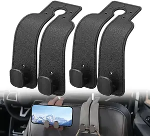 Car Seat Back Storage Hook, Car Purse Hook, Car Seat Hooks for Headrest, Car Hooks for Purses and Bags Cute (Black-2 Pack)