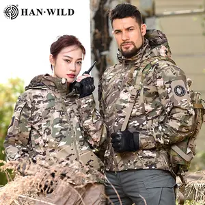 Men's Long Sleeve Tactical Soft Shell Jacket - Lightweight Camouflage, Windproof, Water-Resistant, Warm Outdoor Workwear Top for All Seasons