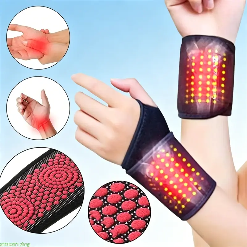 Point Heating Fabric Adjustable Hook Loop Wrist Support, Flexible Breathable Wrist Guard For Fitness Training Computer Working Housework And Everyday Wrist Care Use