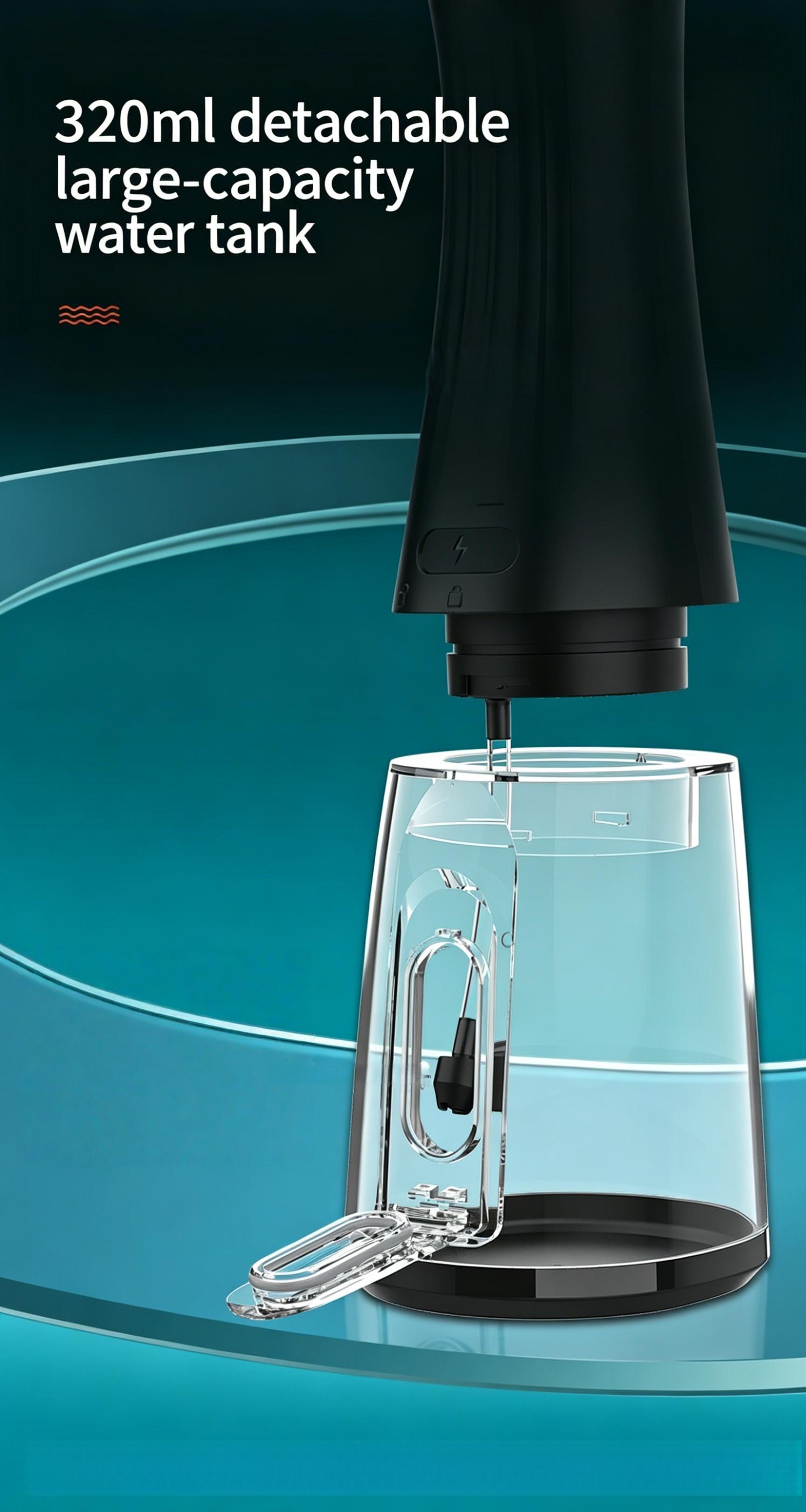 C5 Water Flosser  Wireless Portable Oral Irrigator Portable Wireless Oral Irrigator 320 mL  4 Nozzles  2 Modes  Rechargeable  IPX7 Waterproof Suitable for Braces Wearers  Removes Tonsil Stones/Dental Calculus Oral Plaque Remover smart chip