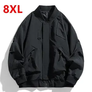 Spring Autumn Plus Size Jacket Men's Pocket Loose Fashion Coat 130kg 7XL bomber jacket 5XL 6XL workwear jacket