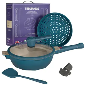 8 in 1 Frying Pans Nonstick,11" Frying Pan Skillet with Lid,Steamer for Cooking,All in One Pan Cookware for All Stoves,Woks & Stir-Fry Pans Nonstick,Saute Pan PFAS-Free/PFOA-Free