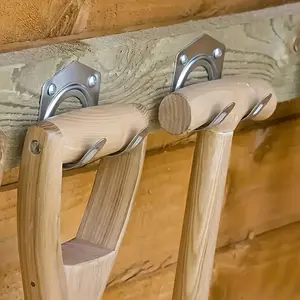 5pcs Wooden Hook Set, Tool Room & Garden Storage Hooks, Water Pipe Garage Organizer, Double Hook Design, DIY Multifunctional Hooks