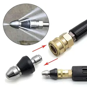High pressure sewer dredging nozzle: 1/4" quick connection, professional and powerful removal of hair blockage pressure washer