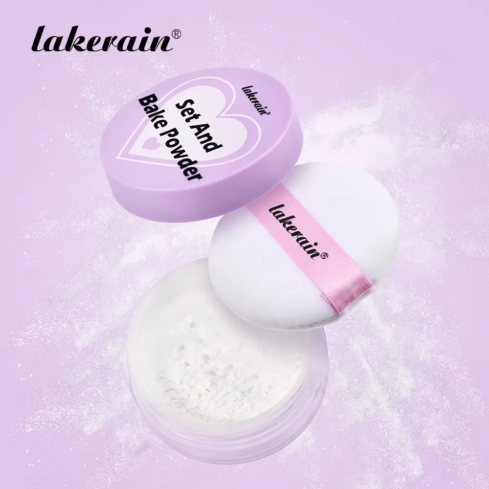 Baking Face Setting Powder Cosmetic, Matte Makeup Finish Oil Control Loose Powder, Long-Lasting Pore Minimizing Makeup, Includes Fluffy Powder Puff, 5 Colors Available, for All Skin Tone