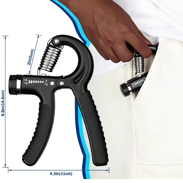 Ergonomic Non-Slip Hand Gripper Strengthener - Unisex Adjustable 5-60KG High-Strength Resistance Home Workout Gear, Gym Equipment, Gym Stuff, Durable, Flexible, Silent Rebound, Pocket-Size Forearm Exerciser with Comfortable Grip, Fits All Fitness Levels