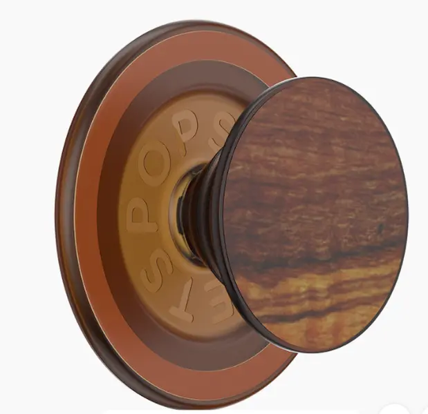 MagSafe PopSocket Grip Cellphone Holder - Olive Wood Grain Magnetic Snap Stand, Secure Mount Stylish Tech Accessory for Smartphones, Universal Mobile Accessories
