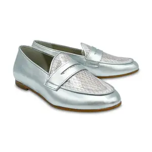 Geppettos Silver Lilac Detail Penny Loafer