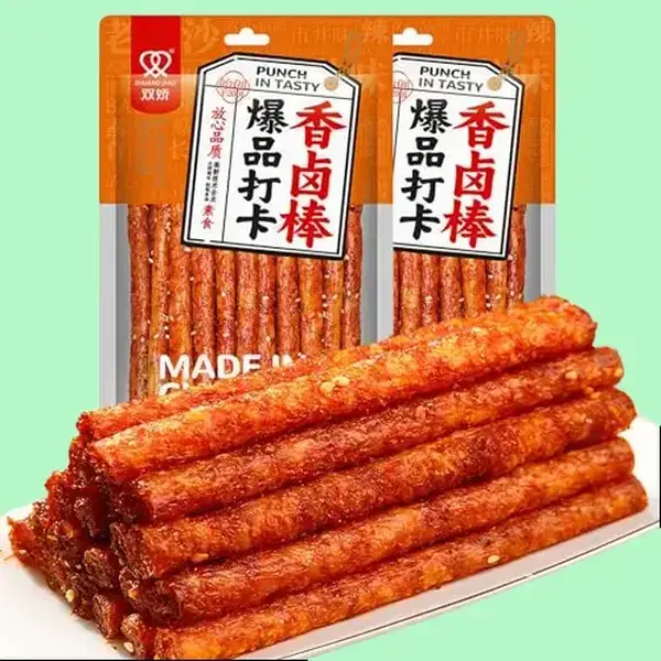 SXETBEAN Chinese Spicy Latiao Strips (2 Packs x 108g) - Authentic Chewy & Fiery Chinese Snacks