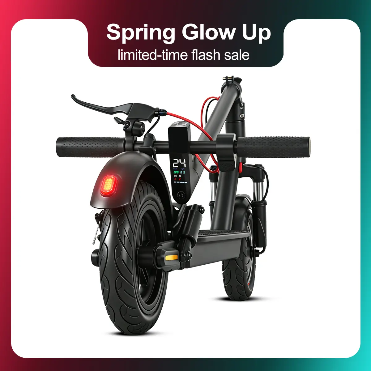 Mankeel 24mph Dual Suspension E-Scooter - 500Max Power, 10"Tire, 24 Miles Long Range, Dual Brakes, Easy Folding Commute E-Scooter