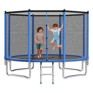 VEVOR Outdoor Trampoline, 12FT Round Recreational Trampoline with Enclosure Net, ASTM Approved, Heavy Duty Trampolines, Max 400 lbs Weight Capacity, Anti-Rust Backyard Trampolines for Kids Adults