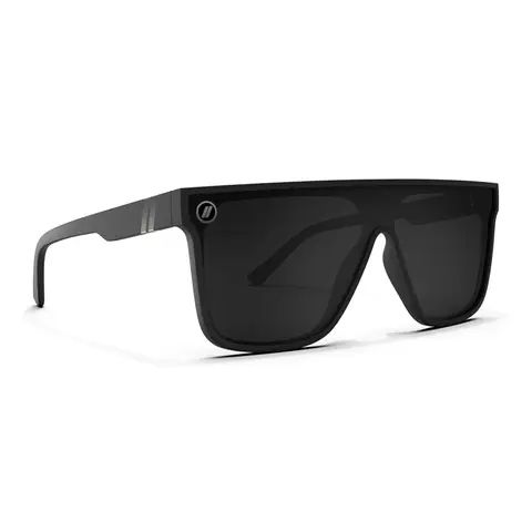 Blenders Eyewear SciFi Dark Flatter Sunglasses Polarized Smoke Lenses UV400 Protection Scratch Resistant Matte Black Frame Unisex Bold Modern Futuristic Style