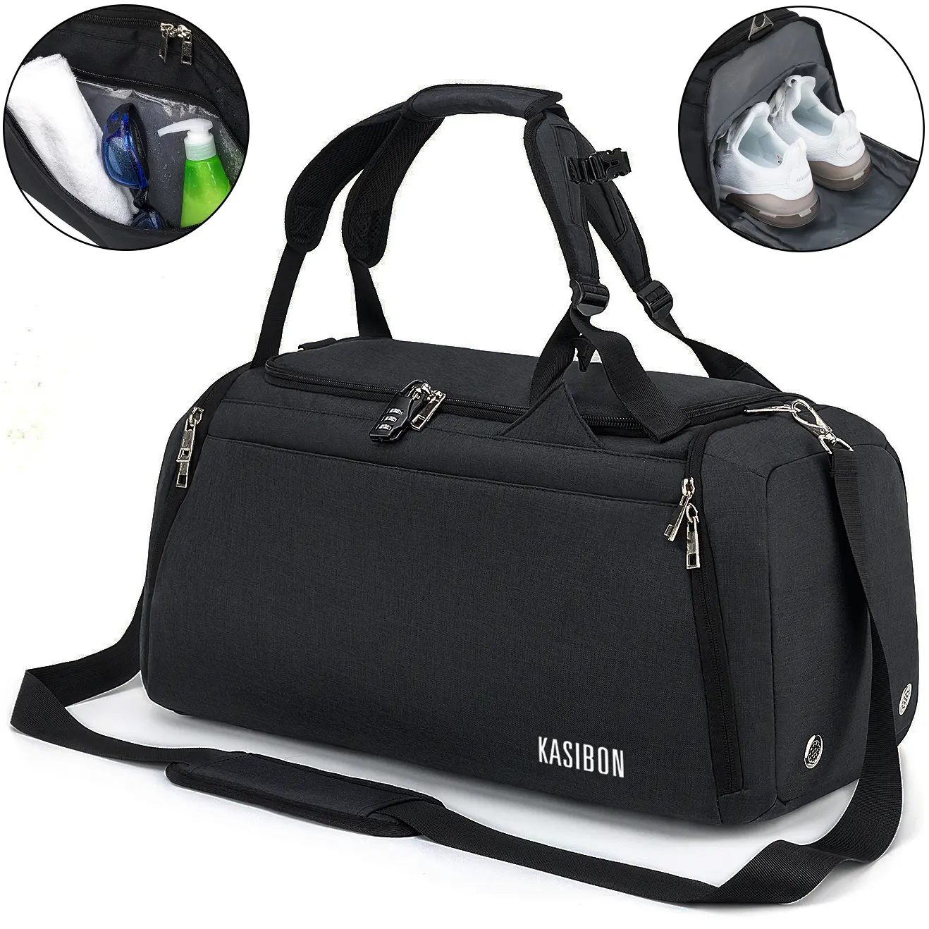 42L Sports Duffel Bag with Shoe Compartment & Wet Pocket – Waterproof Gym Bag for Men & Women, Travel Carry-On with Shoulder Strap & Lock Sneaker Bag,summerwins