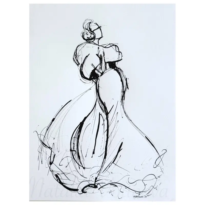 Ink Sketch by Natalia Votinova 9x12 - Original Artwork – Signed