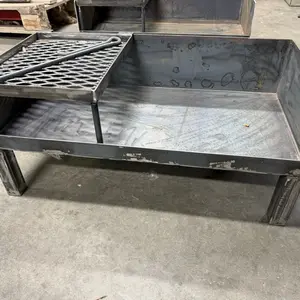 Dutch oven table with sliding grill.