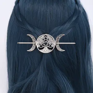 Viking Retro Odin Celtic Knot Hairpin Crescent Headpiece Norwegian Style Party Accessory