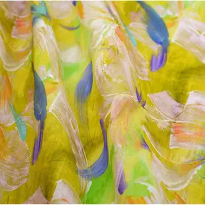 Floral Print Linen Fabric Sold by Meter, Beautiful Floral Pattern for Dresses, Indoor Decoration & Handicrafts, High-Quality Material