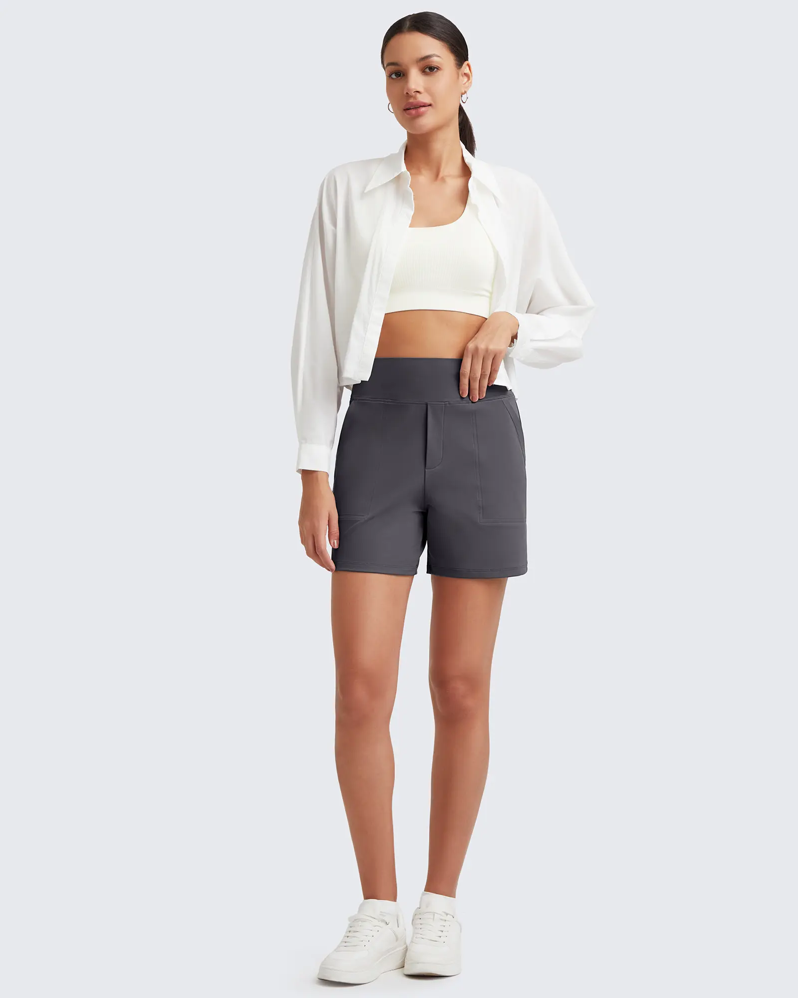 【Live Exclusive】G4Free Women's Athletic Shorts High Waisted Running Yoga Shorts Summer Casual Burmuda Shorts with Pockets Activewear Minimalist, Womenswear, Bottom, High Rise Shorts, Casual Athleisure Shorts