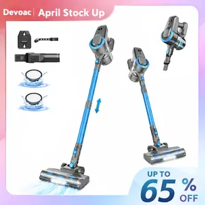 Devoac N3P Cordless Vacuum, 8-in-1 Rechargeable Stick Vacuum, Lightweight and Designed for Everyday Home Cleaning, with up to 20kPa Suction and up to 40 Minutes of Runtime, for Hardwood Floors, Carpets, Tiles, cars, and Pet Hair
